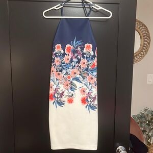 Guess Dress for Formal Event, Blue and White with Florals for Spring, Summer